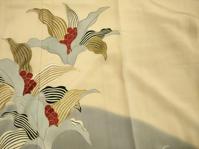 平和屋着物■豪華色留袖　駒刺繍　南天花文　暈し染め　金彩　正絹　逸品　DABH5617ya