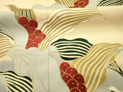 平和屋着物■豪華色留袖　駒刺繍　南天花文　暈し染め　金彩　正絹　逸品　DABH5617ya