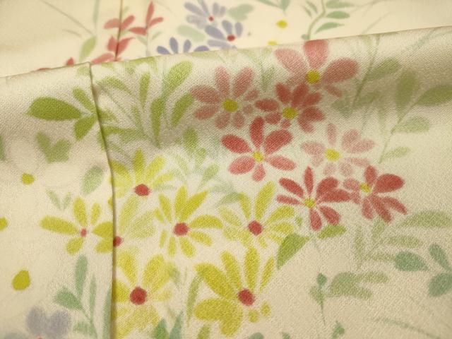 平和屋着物■訪問着　手描き　草花文　暈し染め　正絹　逸品　DABH5618ya