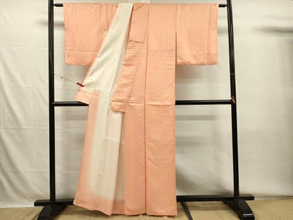 平和屋着物■上質な小紋　檜扇青海波地紋　暈し染め　正絹　逸品　DABH5619ya