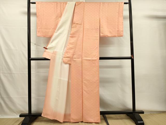 平和屋着物■上質な小紋　檜扇青海波地紋　暈し染め　正絹　逸品　DABH5619ya