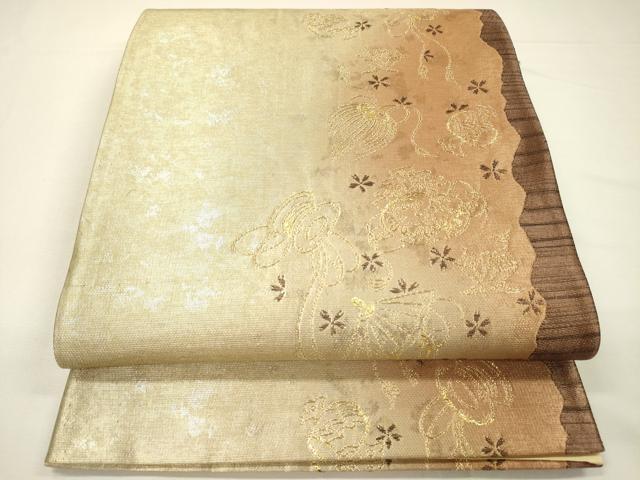 平和屋着物◎六通柄袋帯　宝尽くし舞桜文　金糸　引箔　正絹　逸品　DABH5643ya