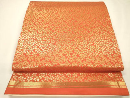 平和屋着物◎両面　全通柄袋帯　舞桜文　金銀糸　正絹　逸品　DABH5649ya
