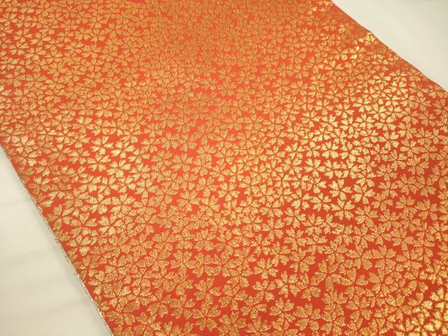 平和屋着物◎両面　全通柄袋帯　舞桜文　金銀糸　正絹　逸品　DABH5649ya