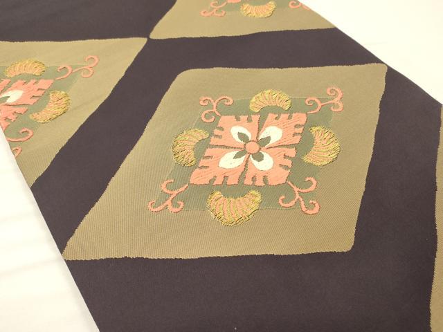 平和屋着物◎太鼓柄　本袋帯　唐織　花菱文　正絹　逸品　DABH5652ya