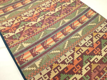 平和屋着物◎六通柄袋帯　紬地　横段抽象文　正絹　逸品　DABH5654ya