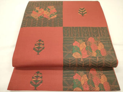平和屋着物◎六通柄袋帯　紹巴帯　古今絵巻　正絹　逸品　DABH5658ya