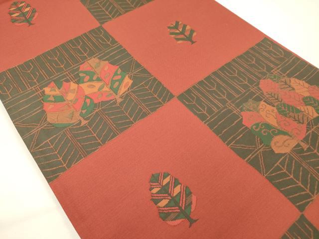 平和屋着物◎六通柄袋帯　紹巴帯　古今絵巻　正絹　逸品　DABH5658ya