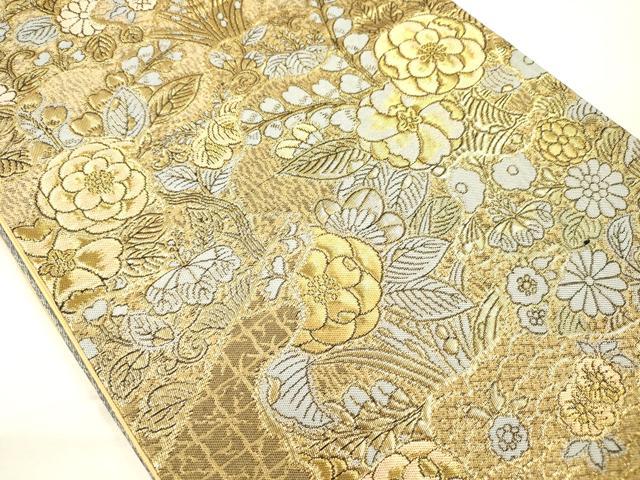平和屋着物◎六通柄袋帯　辻が花　金糸　正絹　逸品　DABH5669ya