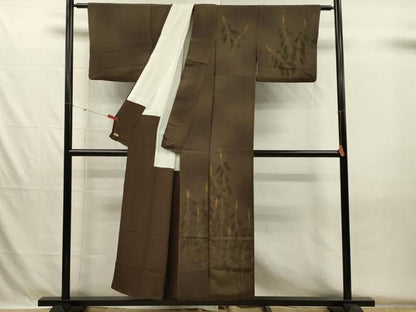 平和屋着物■訪問着　刺繍　草花文　暈し染め　三越扱い　正絹　逸品　DABH5670qa
