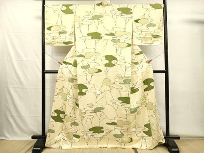 平和屋着物■上質な小紋　手描き　抽象文様　正絹　逸品　DABH5675ya