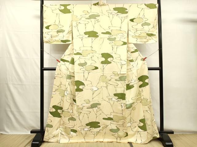 平和屋着物■上質な小紋　手描き　抽象文様　正絹　逸品　DABH5675ya