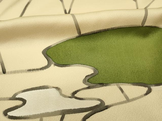 平和屋着物■上質な小紋　手描き　抽象文様　正絹　逸品　DABH5675ya