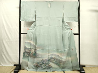 平和屋着物■染織界の匠　村松祥三　色留袖　手描き　風景文　暈し染め　正絹　逸品　DABH5676ya