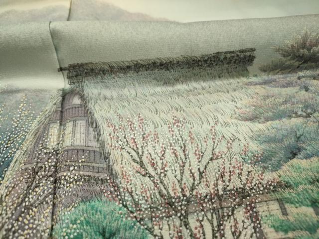 平和屋着物■染織界の匠　村松祥三　色留袖　手描き　風景文　暈し染め　正絹　逸品　DABH5676ya