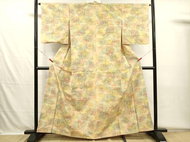 平和屋着物●上質な紬　草花文　正絹　逸品　CABB4508yc 平和屋着物□上質な紬 草花文 正絹 逸品 DABH5678ya