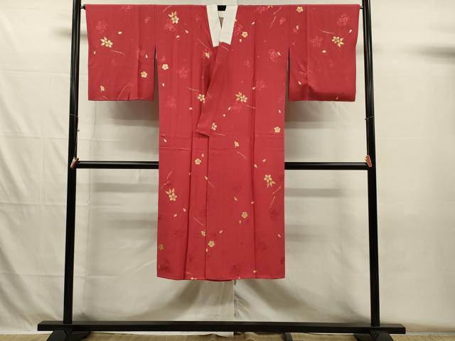 平和屋着物■長襦袢　袷　舞花文　金彩　正絹　逸品　DABH5682ya