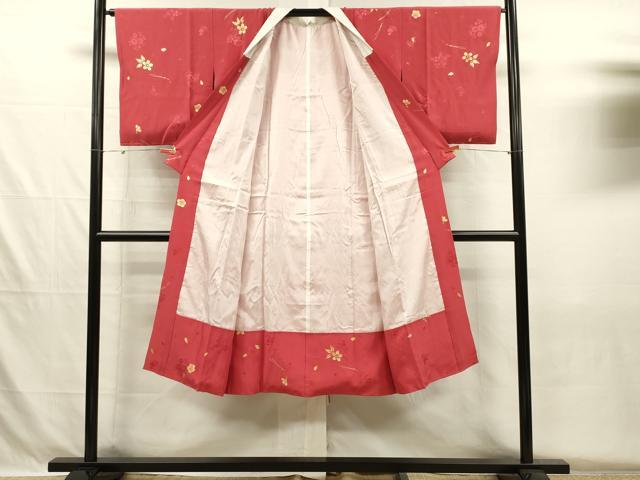 平和屋着物■長襦袢　袷　舞花文　金彩　正絹　逸品　DABH5682ya