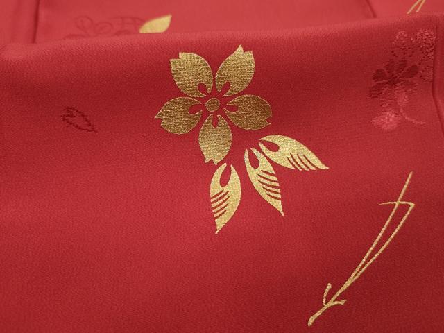 平和屋着物■長襦袢　袷　舞花文　金彩　正絹　逸品　DABH5682ya
