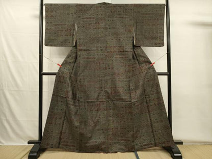 平和屋着物■本場染大島紬　7マルキ　抽象花文　正絹　逸品　DABH5688ya