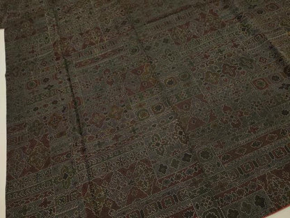 平和屋着物■本場染大島紬　7マルキ　抽象花文　正絹　逸品　DABH5688ya