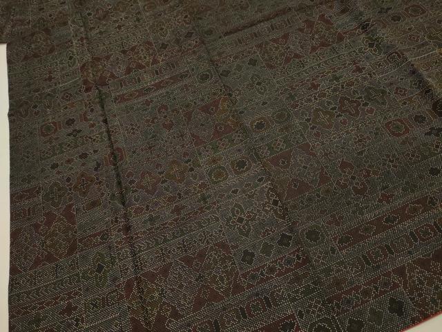 平和屋着物■本場染大島紬　7マルキ　抽象花文　正絹　逸品　DABH5688ya