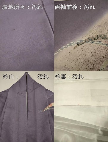 平和屋着物■訪問着　雪芝花文　暈し染め　金銀彩　正絹　逸品　DABH5689ya