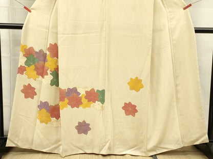 平和屋着物■訪問着　駒刺繍　舞楓文　金彩　正絹　逸品　DABH5706ya