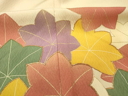 平和屋着物■訪問着　駒刺繍　舞楓文　金彩　正絹　逸品　DABH5706ya