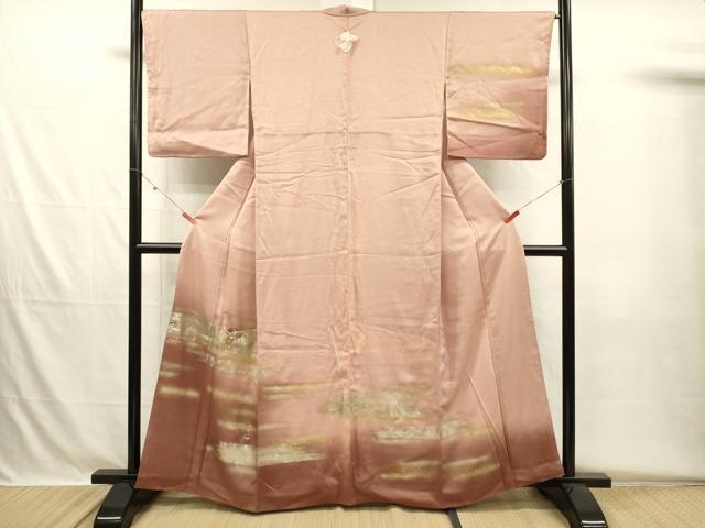 平和屋着物■訪問着　刺繍　飾花文　暈し染め　金彩　正絹　逸品　DABH5707ya