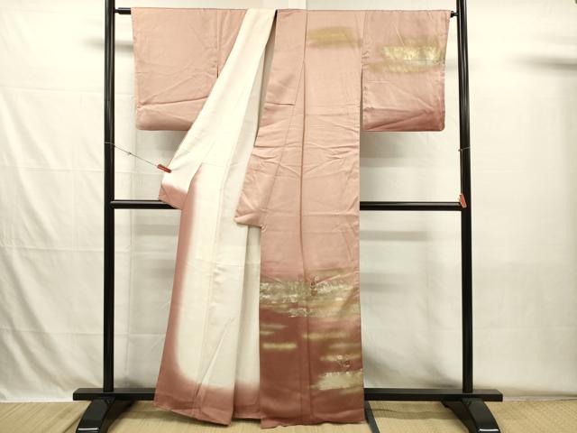 平和屋着物■訪問着　刺繍　飾花文　暈し染め　金彩　正絹　逸品　DABH5707ya