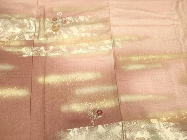 平和屋着物■訪問着　刺繍　飾花文　暈し染め　金彩　正絹　逸品　DABH5707ya
