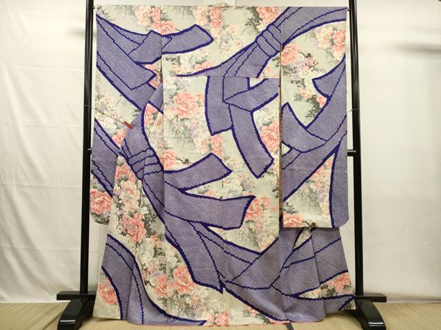 平和屋着物■豪華振袖　絞り　束ね熨斗牡丹文　金彩　正絹　逸品　DABH5708ya
