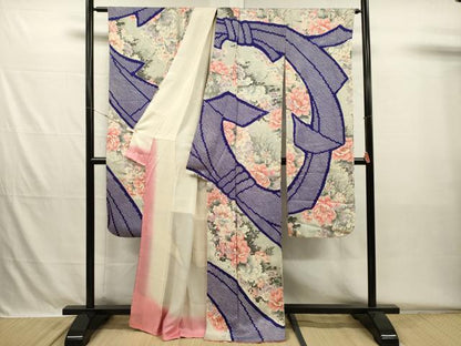 平和屋着物■豪華振袖　絞り　束ね熨斗牡丹文　金彩　正絹　逸品　DABH5708ya