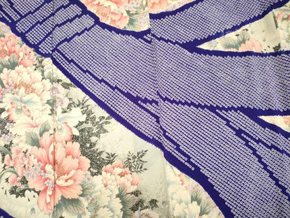 平和屋着物■豪華振袖　絞り　束ね熨斗牡丹文　金彩　正絹　逸品　DABH5708ya