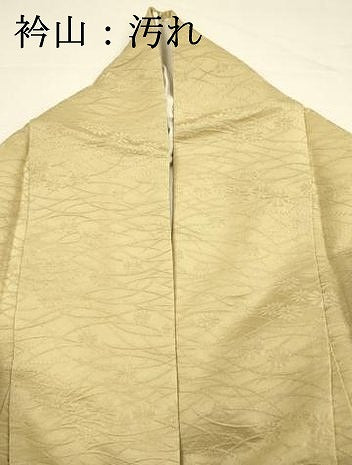 平和屋着物■上質な色無地　菊芝地紋　蒸栗色　正絹　逸品　DABH5709ya