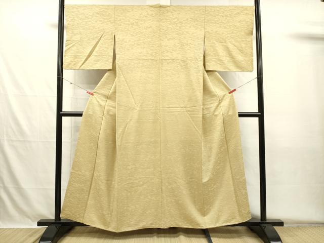 平和屋着物□上質な色無地 菊芝地紋 蒸栗色 正絹 逸品 DABH5709ya