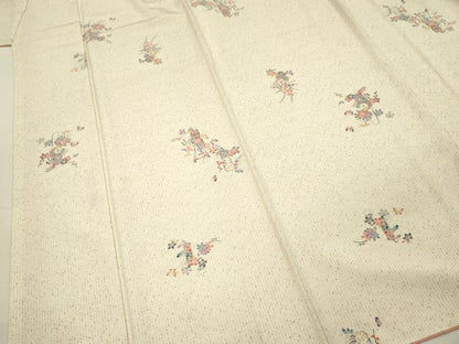 平和屋着物■上質な小紋　飾花文　正絹　逸品　DABH5710ya