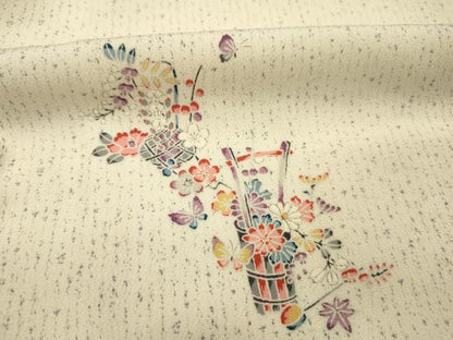 平和屋着物■上質な小紋　飾花文　正絹　逸品　DABH5710ya