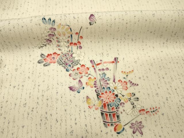 平和屋着物■上質な小紋　飾花文　正絹　逸品　DABH5710ya