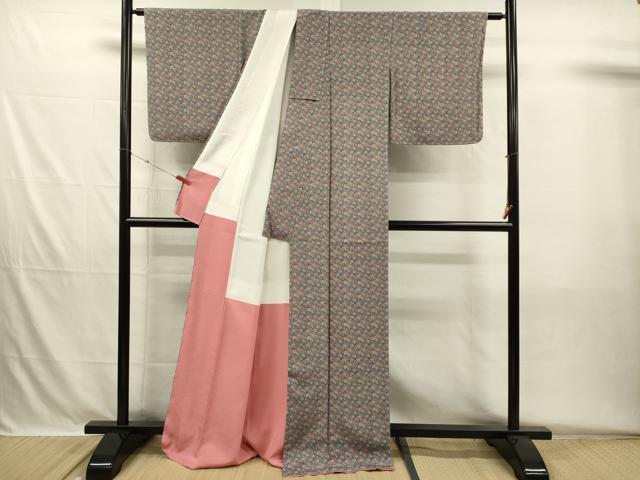 平和屋着物■上質な小紋　花尽くし　正絹　逸品　未使用　DABH5711ya