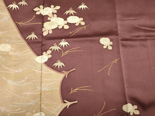 平和屋着物■訪問着　松葉散らし花文　暈し染め　金彩　正絹　逸品　DABH5714ya