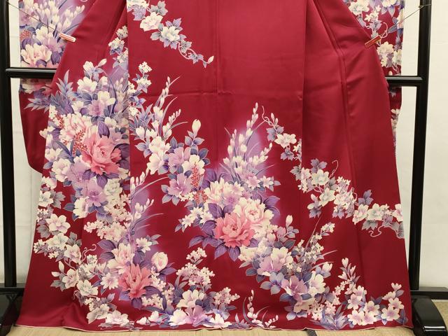 平和屋着物■豪華振袖　草花文　牡丹　暈し染め　正絹　逸品　DABH5716ya