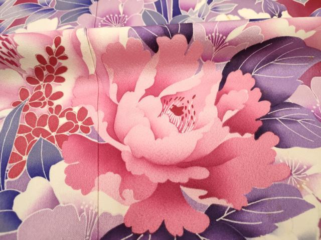 平和屋着物■豪華振袖　草花文　牡丹　暈し染め　正絹　逸品　DABH5716ya