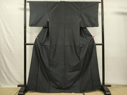 平和屋着物■本場大島紬　幾何学文　正絹　逸品　DABH5718ya