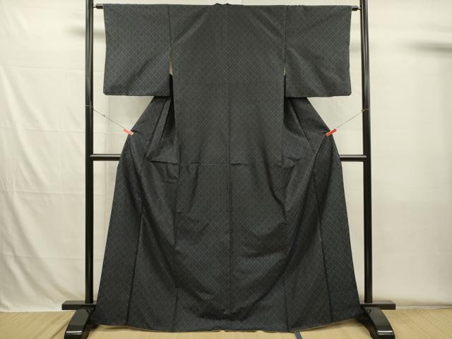 平和屋着物■本場大島紬　幾何学文　正絹　逸品　DABH5718ya