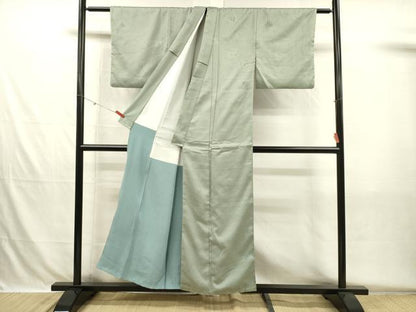 平和屋着物■上質な小紋　草葉文　正絹　逸品　DABH5719ya