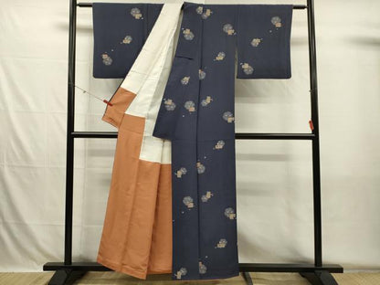 平和屋着物■上質な小紋　雪輪花文　トンボ　正絹　逸品　DABH5720ya