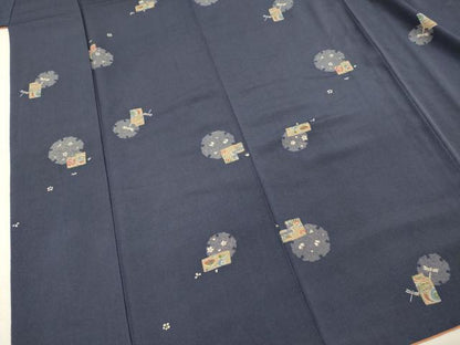 平和屋着物■上質な小紋　雪輪花文　トンボ　正絹　逸品　DABH5720ya