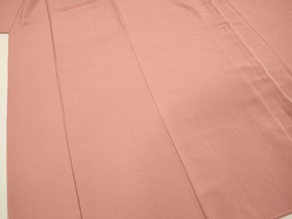 平和屋着物■上質な色無地　珊瑚色　正絹　逸品　DABH5724ya